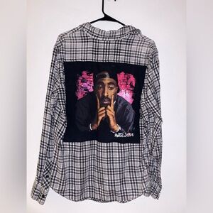 Plaid Shirt with Graphic Back